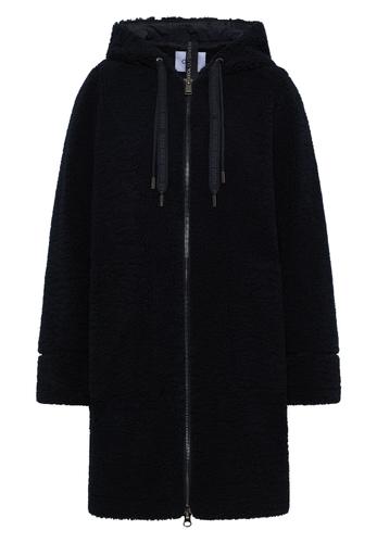 Teddy Mantel mit Kapuze M - Dark Navy Blue
