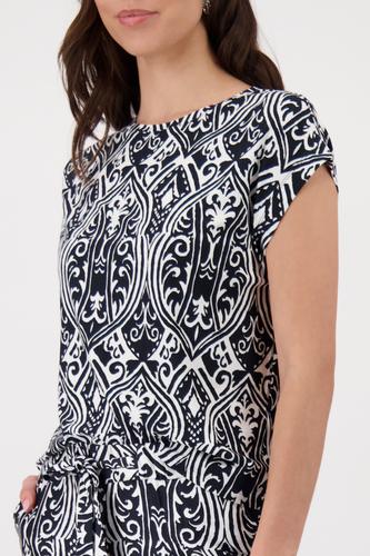 T-Shirt mit Ornament-Muster 36 - Schwarz Gemustert