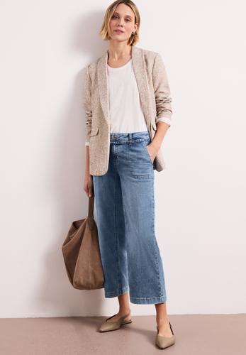 Mid Waist Wide Leg Jeans im Loose Fit 29/7/8 Hosen - Mid Blue Random Wash