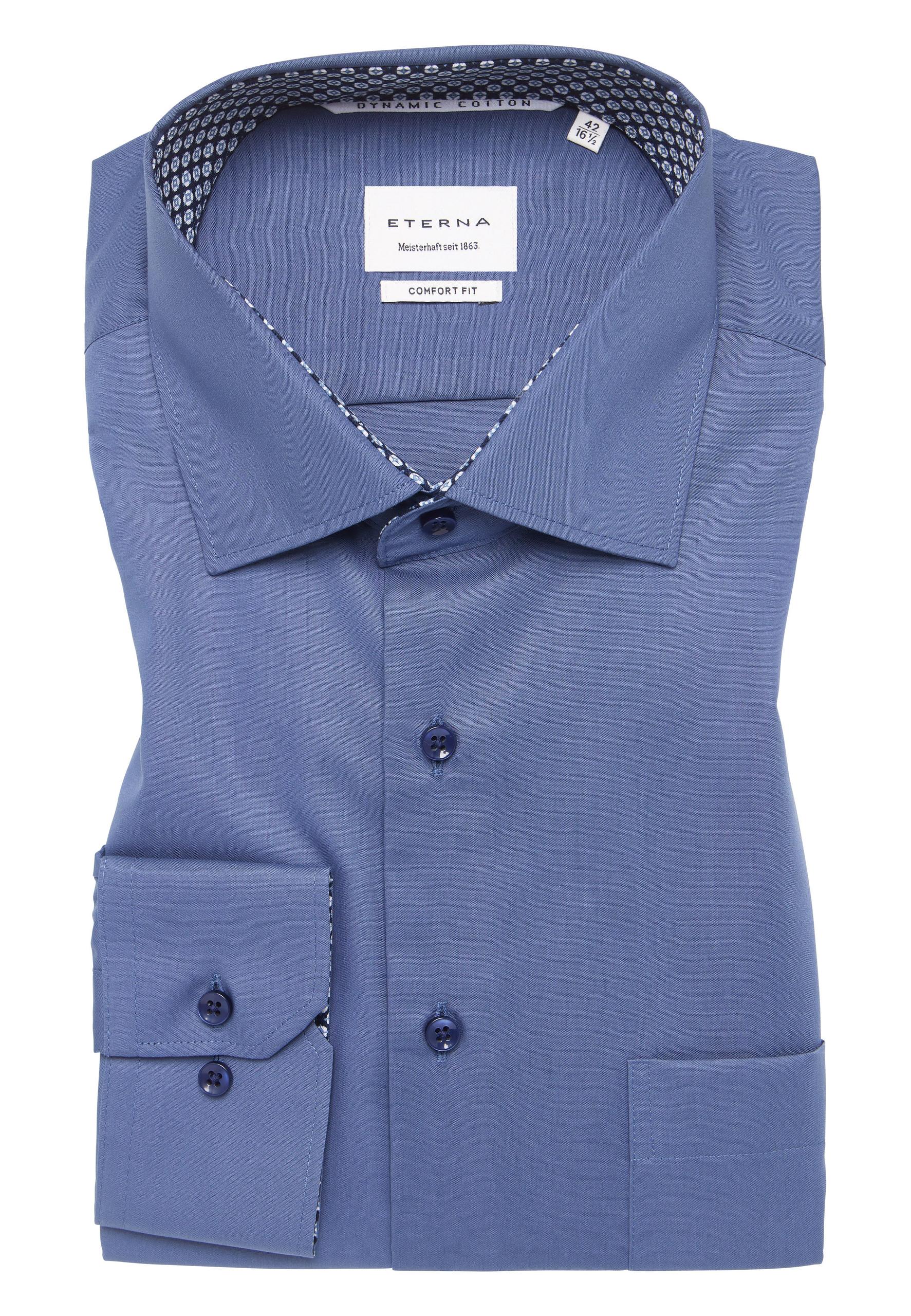 Dynamic Cotton Popeline Langarm 50/Langarm - 65cm COMFORT FIT - Denim