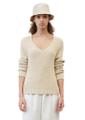Pullover, V-neck, long-sleeve, half cardigan stitch