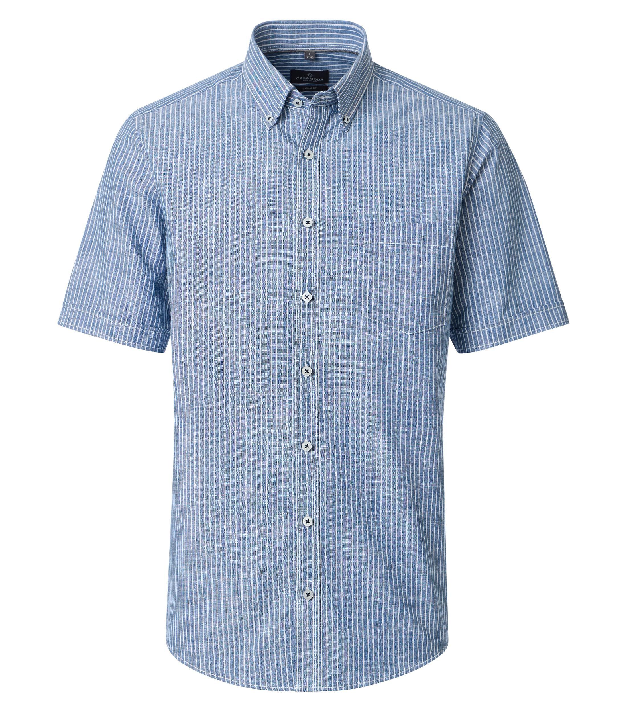 Freizeithemd Kurzarm L Casual Fit - Blau