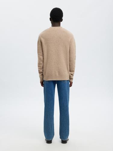 SLHNEIL LS KNIT NEPS CREW NECK XL Normal geschnitten - Oatmeal