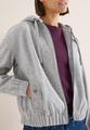 Hoodie Blouson in Wolloptik L - Luna Grey Melange