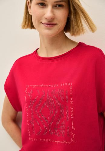 Shirt mit Glitzer-Print S - Glazed Apple Red