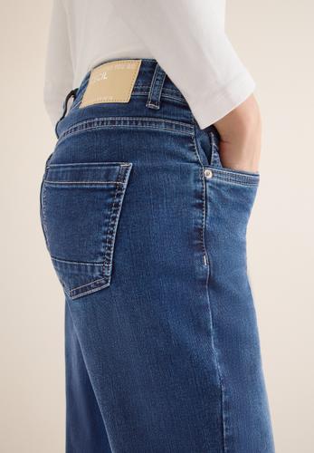 Wide Leg Washed-Look Jeans 31/30 - Mid Blue Used Wash