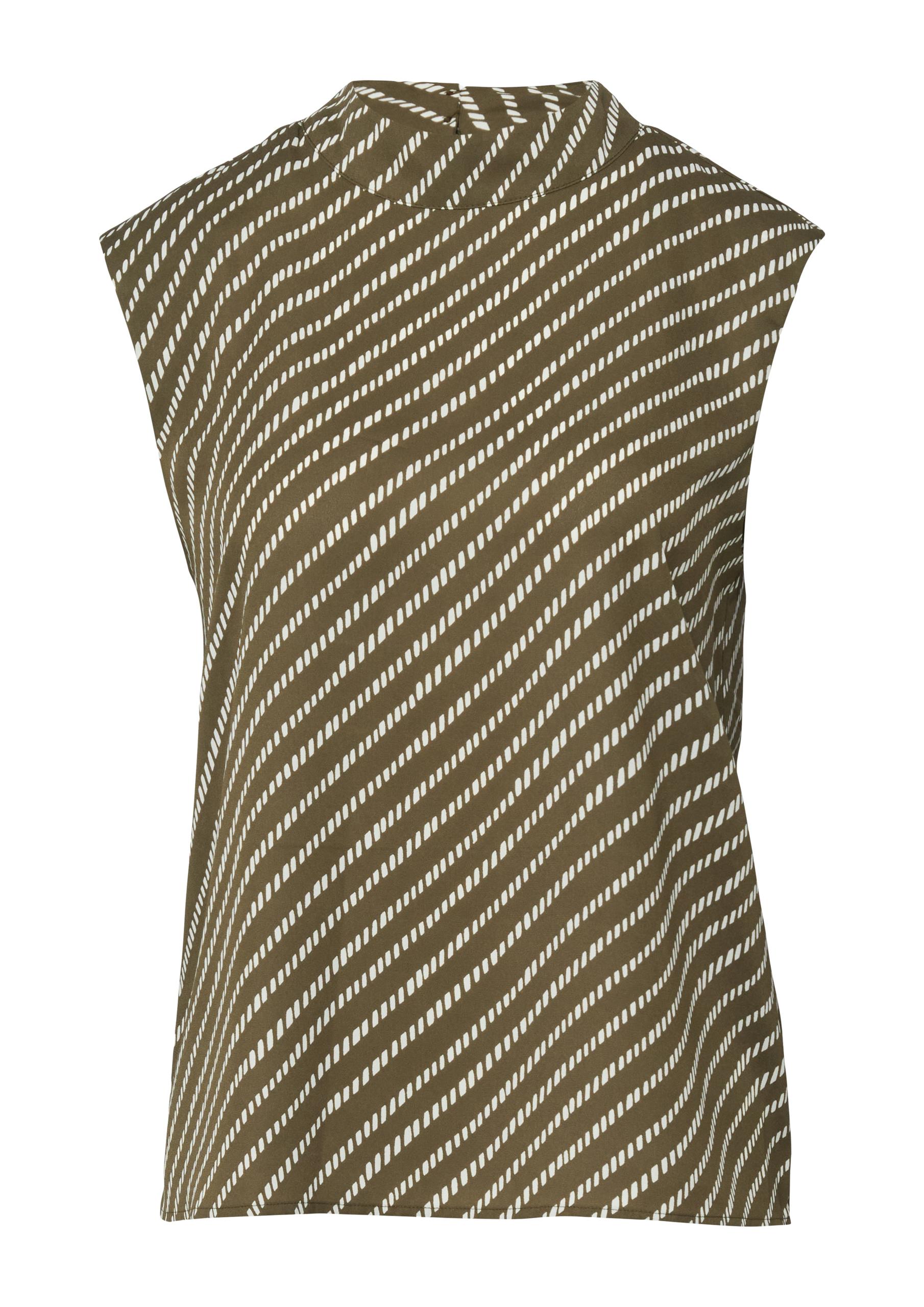 Bluse 42 - Weiß|olive