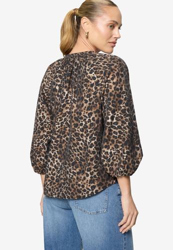 Schlupfbluse mit Leoprint