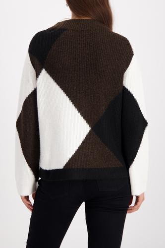 Strickpullover mit Rautenmuster 46 - Brownie