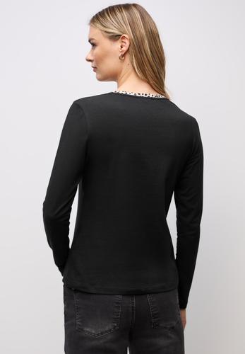 Jersey-Shirt mit Leo-Detail 36 - Black
