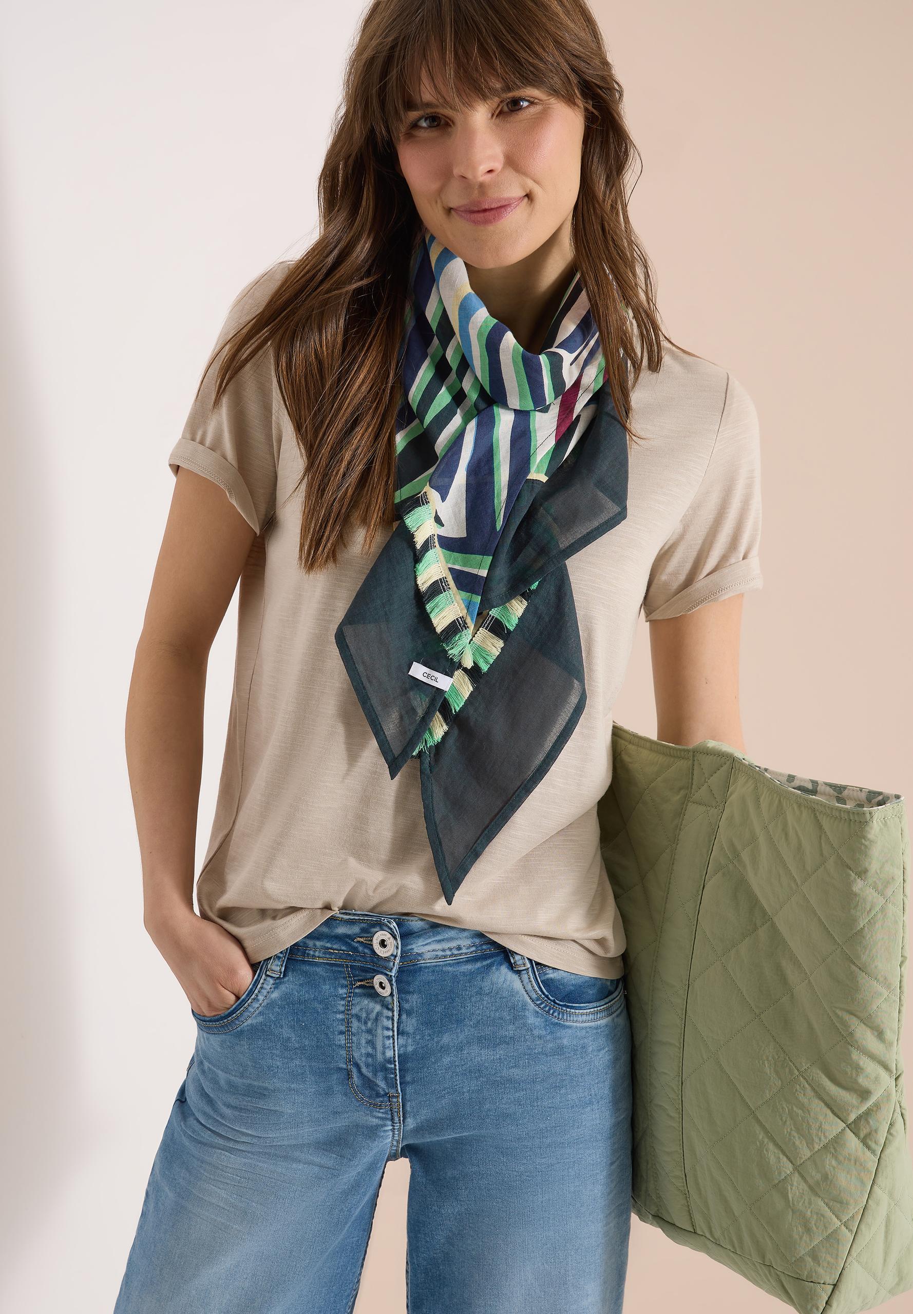 Dreieckstuch mit grafischem Muster One size - Palm Breeze Green