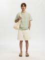 SLHELI SEERSUCKER SS O-NECK TEE XL Normal geschnitten - Aqua Gray