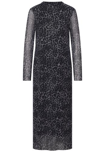 Midi-Kleid mit Leo-Muster 38 - Whale Tail Grey