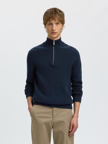 SLHDANE LS KNIT STRUCTURE HALF ZIP NOOS