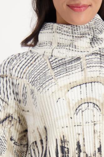 Strickpullover mit Gallery-Print 40 - Almond Gemustert