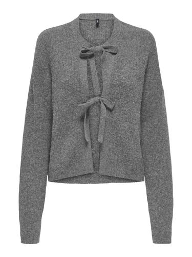 ONLMALIS BOW LS CARDIGAN EX KNT M Normal geschnitten - Medium Grey Melange