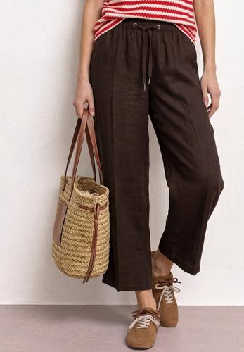 Wide Leg Hose im Loose Fit aus Leinen