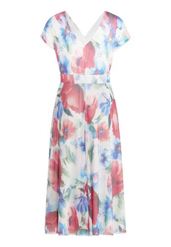 Cocktailkleid 44 Ausgestellt - Blau/Rot