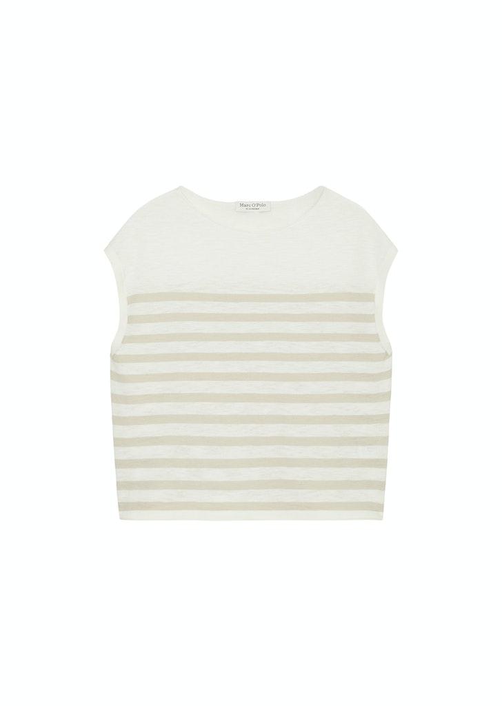 Ärmelloser Feinstrick-Pullover loose XL - Multi/ Linen Beige