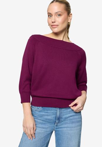 Strickpullover mit Carmenausschnitt