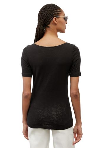 Slub-Jersey-T-Shirt regular Schwarz XS