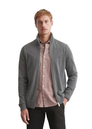 Zipper-Strickjacke regular Grau L