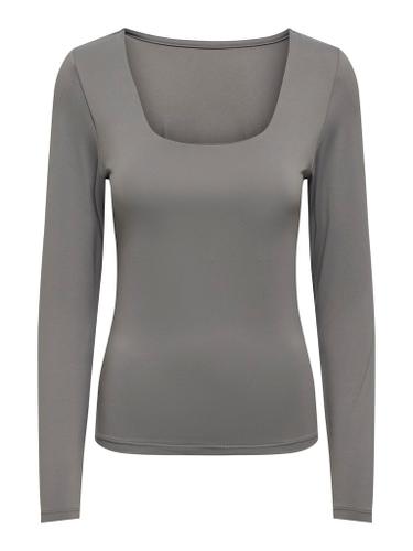 ONLEA L/S 2-WAY DEEP NECK TOP JRS N