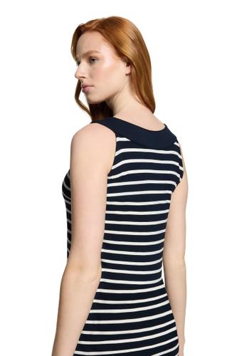 Sommerkleid 40 Leicht tailliert - Dunkelblau/Weiß