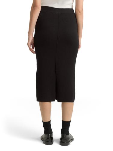 Midi-Rock mit Schlitz 38 Regular Fit - Deep Black