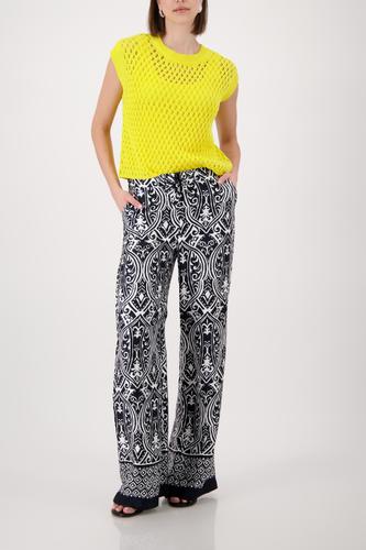 Palazzo-Hose mit Ornament-Muster 42 - Schwarz Gemustert