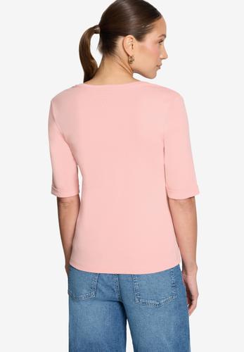 Basic-T-Shirt mit V-Ausschnitt