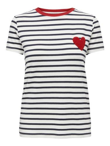 ONLHEART S/S TEE JRS NOOS S Normal geschnitten - Cloud Dancer