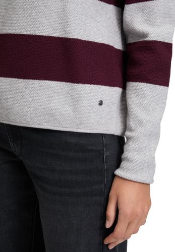 Strickpullover 38 Gerade - Grey/dark Red