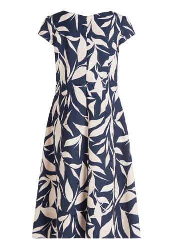 Cocktailkleid 36 Tailliert - Dark Blue/Nature