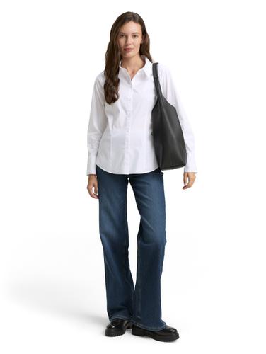 Fitted Popeline Hemdbluse 40 Slim Fit - White