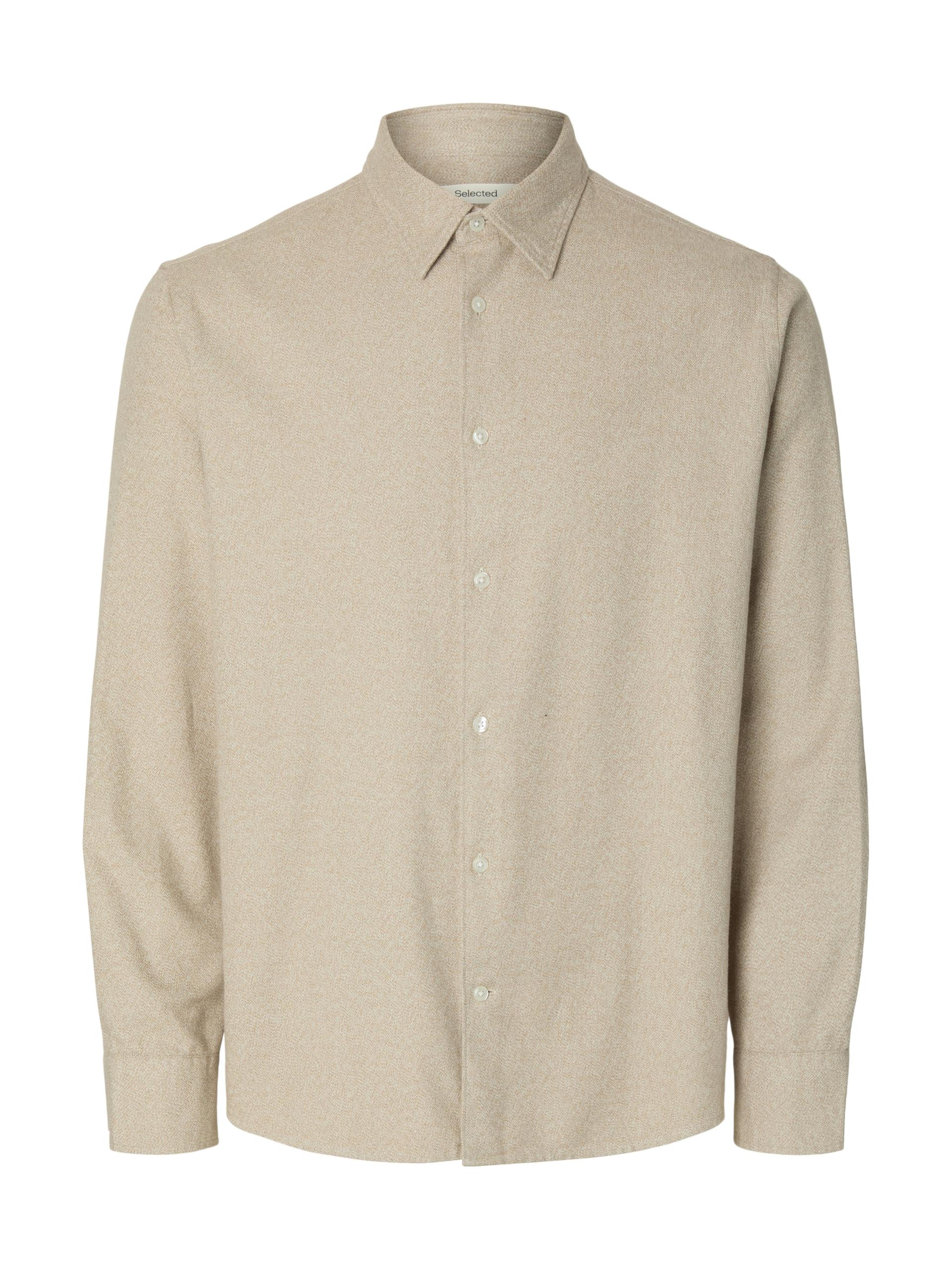 SLHREGNOAH BRUSHED TWIST SHIRT LS NOOS M Normal geschnitten - Egret