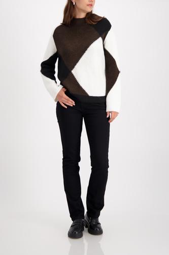 Strickpullover mit Rautenmuster 46 - Brownie
