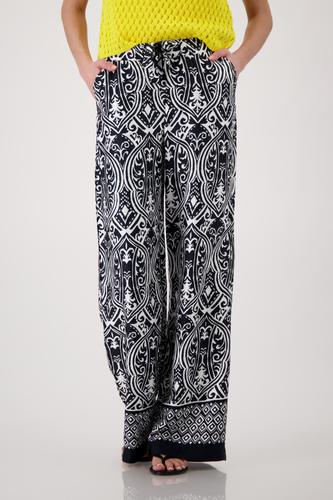 Palazzo-Hose mit Ornament-Muster 42 - Schwarz Gemustert