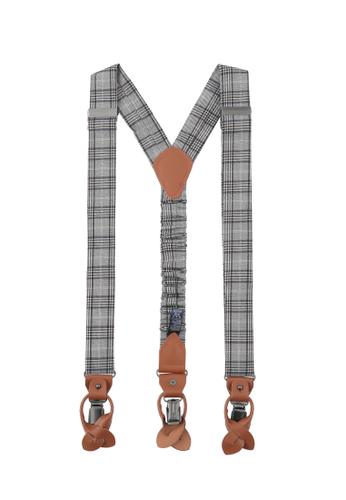 Set Hosenträger+Fliege Karo OS - M-braun
