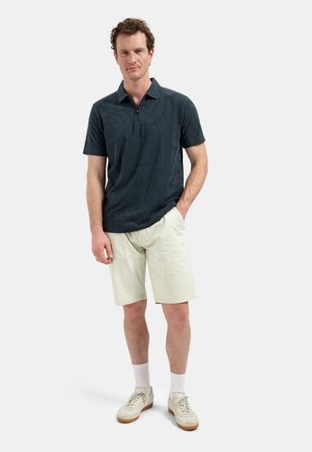 Polo Half Zip Short Sleeve Jacquard XXL Regular Fit - Dark Steel