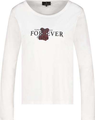 Langarmshirt mit Teddyprint 38 - Off-white