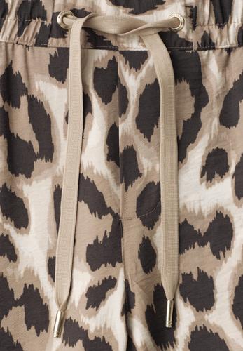 High Waist Wide Leg Hose mit Leo-Print 42/30 - Timeless Beige