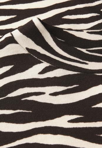 T-Shirt mit Zebra Print 36 - Deep Roast Brown
