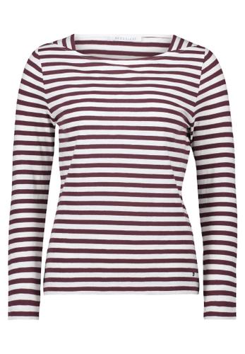 Ringelshirt L Figurnah - Cream/dark Red