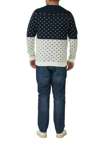 Strickpullover 3XL Regular Fit - Blau|mehrfarbig