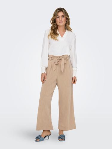ONLMETTE V-NECK LS SMOCK TOP NOOS WVN M Normal geschnitten - Cloud Dancer