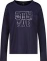 Langarmshirt mit Strassstein-Motiv 38 - Marine