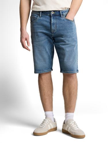 TTJOSH REGULAR SLIM Jeans Shorts mit Superstretch 36 Slim Fit - Used Light Stone Blue Denim