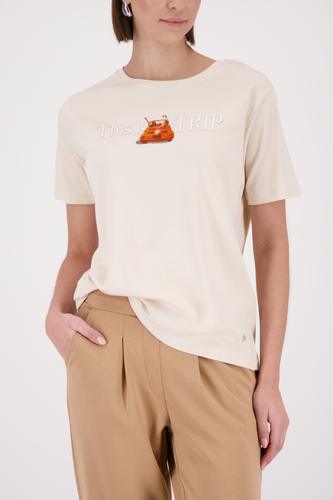 T-Shirt mit Cabrio-Print 38 - Champagne Beige