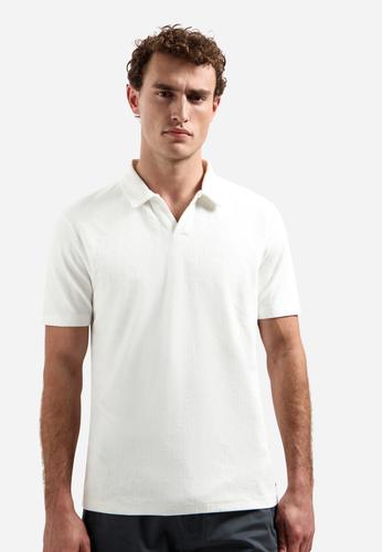 Polo Short Sleeve Jacquard M Regular Fit - White